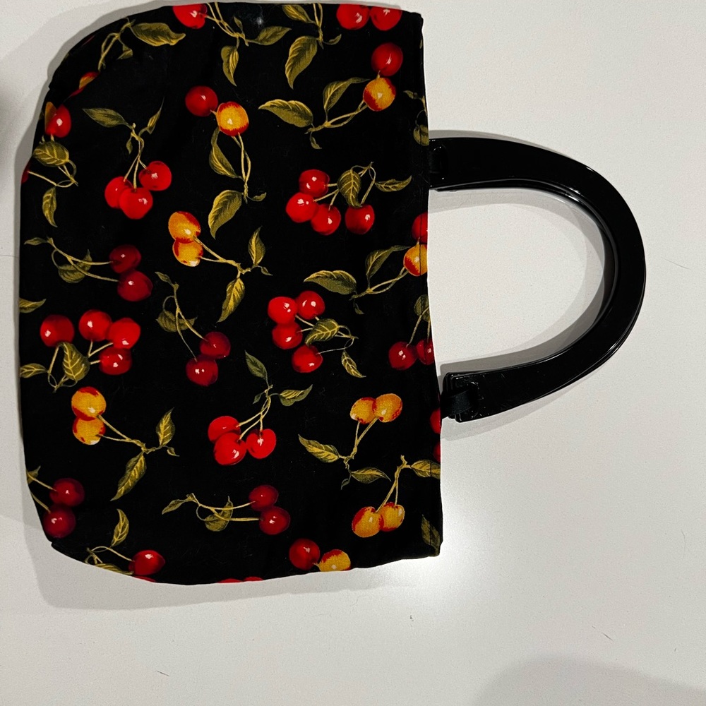 Cherry-Patterned Cloth Handbag - image 4